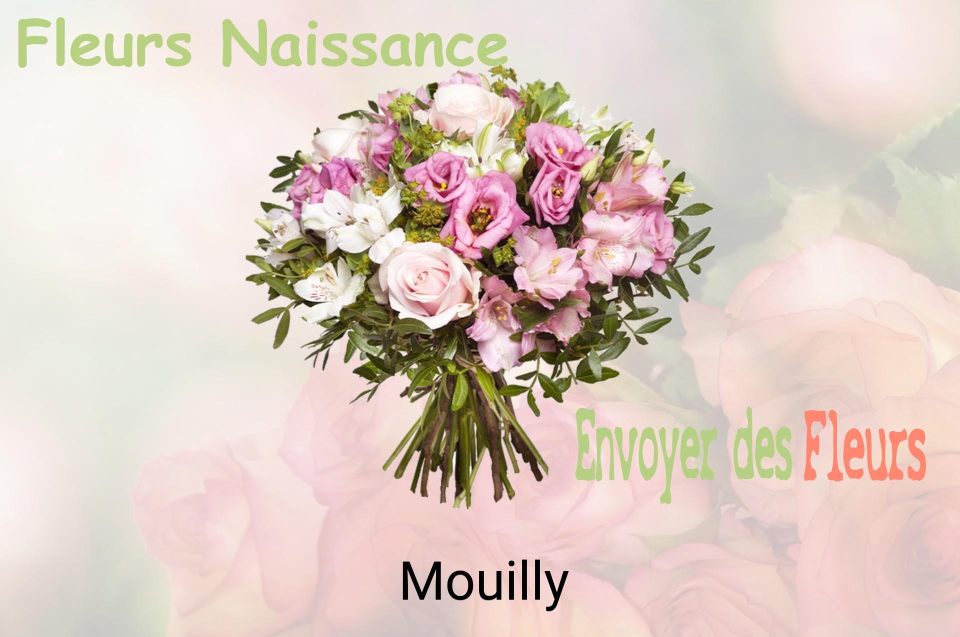 Bouquet de fleurs de naissance livré à Mouilly